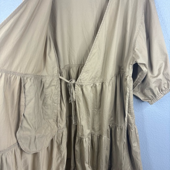 Sweet Baby Jamie Taupe Cotton Wrap Dress - Picture 4 of 11